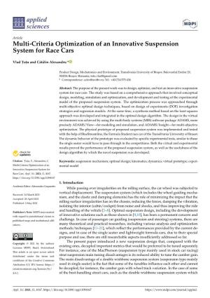 Multi-Criteria Optimization of an Innovative Suspension System for Race Cars