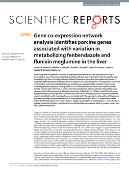 Gene Co-Expression Network Analysis Identifies Porcine Genes Associated