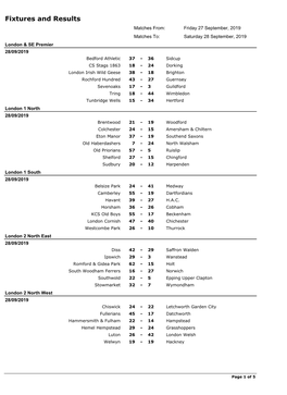 Fixtures and Results