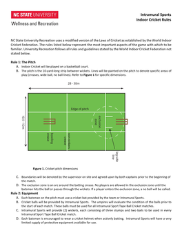 Intramural Sports Indoor Cricket Rules