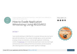 How to Evade Application Whitelisting Using REGSVR32