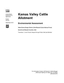 Kamas Valley Cattle Allotment