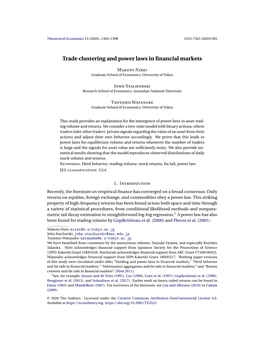 Trade Clustering and Power Laws in Financial Markets