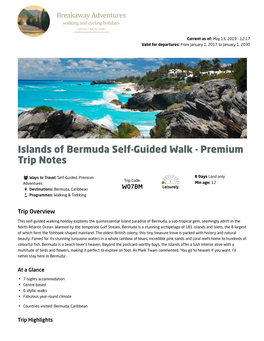 Islands of Bermuda Self-Guided Walk - Premium Trip Notes