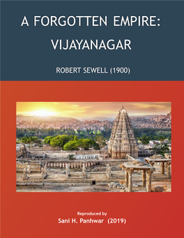 A Forgotten Empire: Vijayanagar