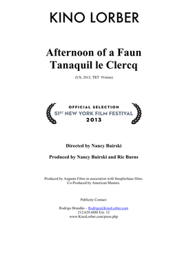 Afternoon of a Faun Tanaquil Le Clercq