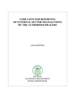 Code Lists for Reporting of External Sector Transactions by the Authorised Dealers