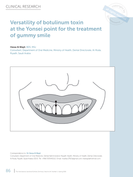 Versatility of Botulinum Toxin at the Yonsei Point for the Treatment of Gummy Smile