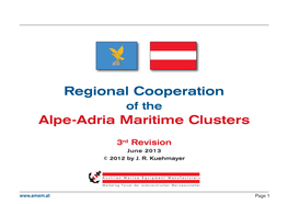 Regional Cooperation Alpe-Adria Maritime Clusters