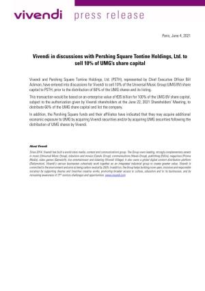 Vivendi and Pershing Square Tontine Holdings, Ltd