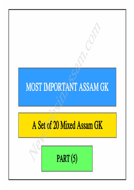 Download Assam GK PDF Part