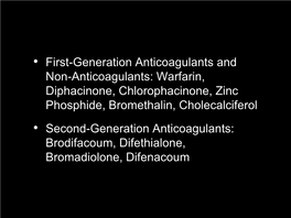 First-Generation Anticoagulants