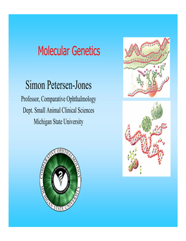 Molecular Genetics Simon Petersen-Jones