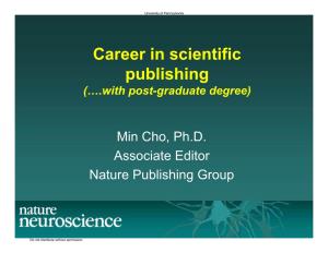 Career in Scientific Publishing (….With Post-Graduate Degree)