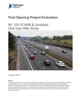 Post Opening Project Evaluation M1 J10-13 HSR & Junctions