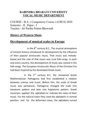 Development of Musical Scales in Europe