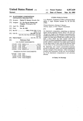 United States Patent (19) 11 Patent Number: 4,507,439 Stewart 45) Date of Patent: Mar