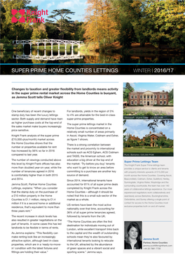 Super Prime Home Counties Lettings Winter | 2016/17