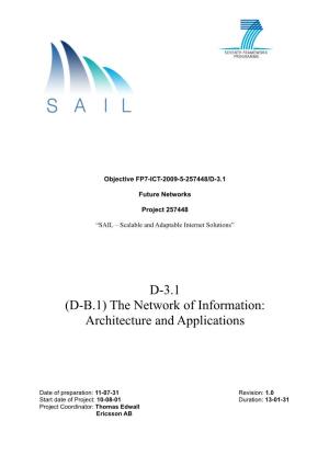 D-3.1 (D-B.1) the Network of Information: Architecture and Applications