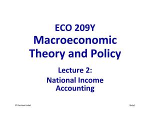 Macroeconomic Theory and Policy Lecture 2: National Income Accounting