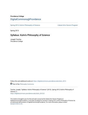 Kuhn's Philosophy of Science Liberal Arts Honors Program