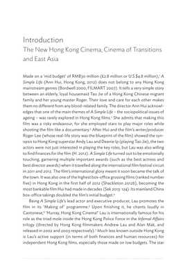 Introduction the New Hong Kong Cinema, Cinema of Transitions and East Asia