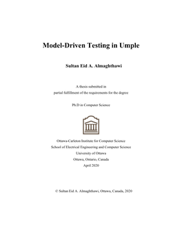 Model-Driven Testing in Umple