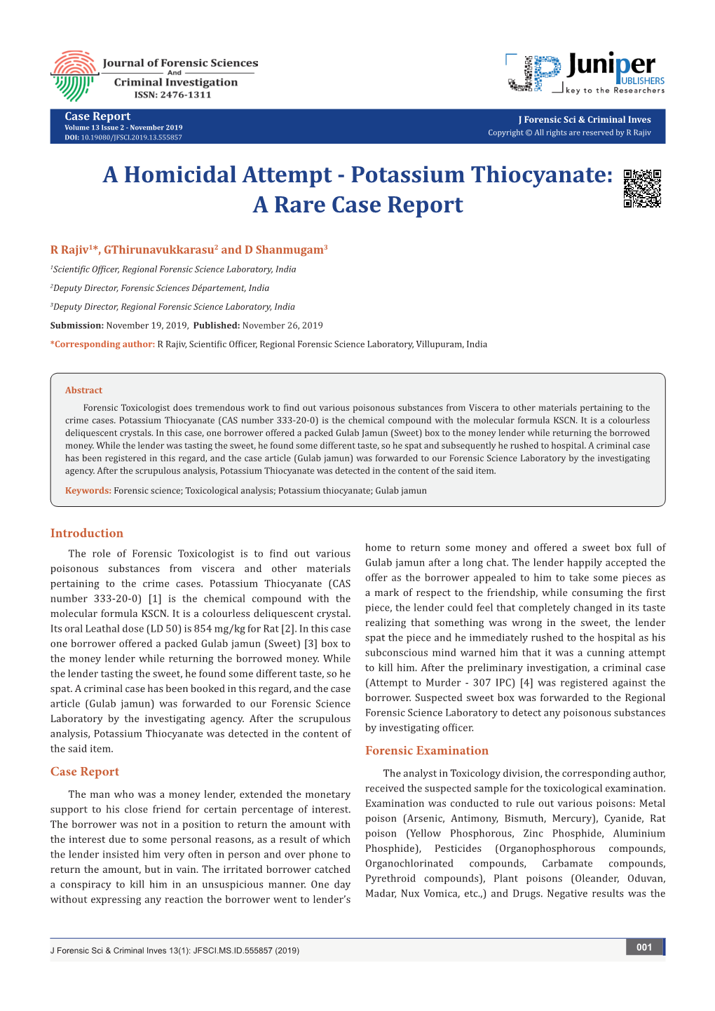 Potassium Thiocyanate: a Rare Case Report