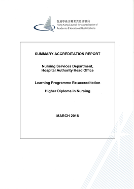 SUMMARY ACCREDITATION REPORT Nursing Services