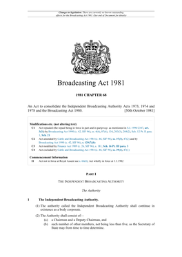 Broadcasting Act 1981