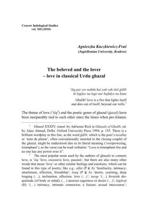 The Beloved and the Lover – Love in Classical Urdu Ghazal