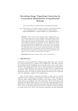 Revisiting Image Vignetting Correction by Constrained Minimization of Log-Intensity Entropy