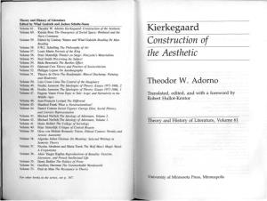 Kierkegaard, Construction of the Aesthetic