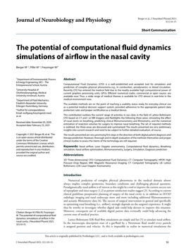 The Potential of Computational Fluid Dynamics Simulations of Airflow in the Nasal Cavity