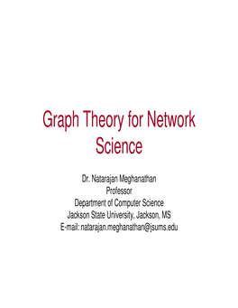 Graph Theory for Network Science