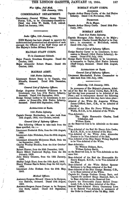 The London Gazette, Januaey 12, 1864. 157
