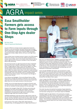 Essa Smallholder Farmers Gets Access to Farm Inputs Through One-Stop Agro Dealer Shops