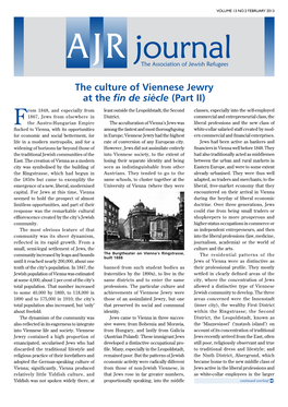 The Culture of Viennese Jewry at the Fin De Siècle (Part II)