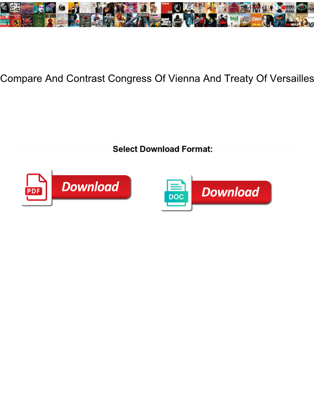 Compare and Contrast Congress of Vienna and Treaty of Versailles