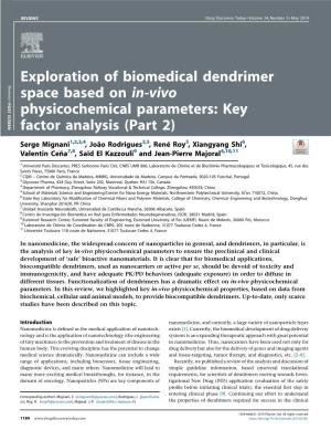 Exploration of Biomedical Dendrimer Space Based on In-Vivo