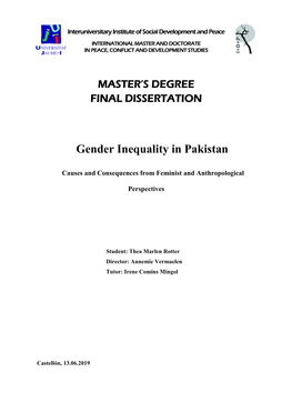 Gender Inequality in Pakistan