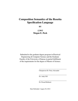 Composition Semantics of the Rosetta Specification Language