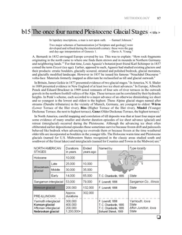 B15 the Once Four Named Pleistocene Glacial Stages &lt; Tills &gt;
