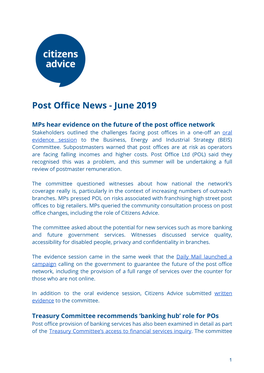 Post Office News - June 2019