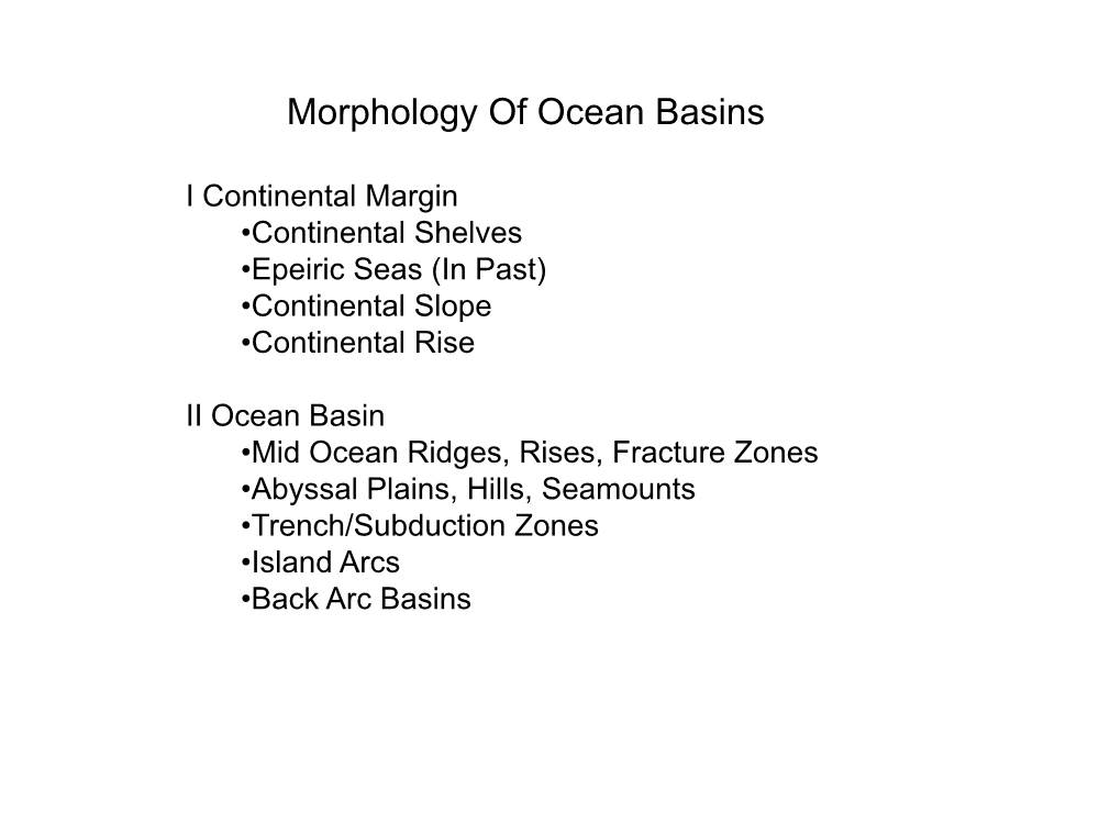 Morphology of Ocean Basins