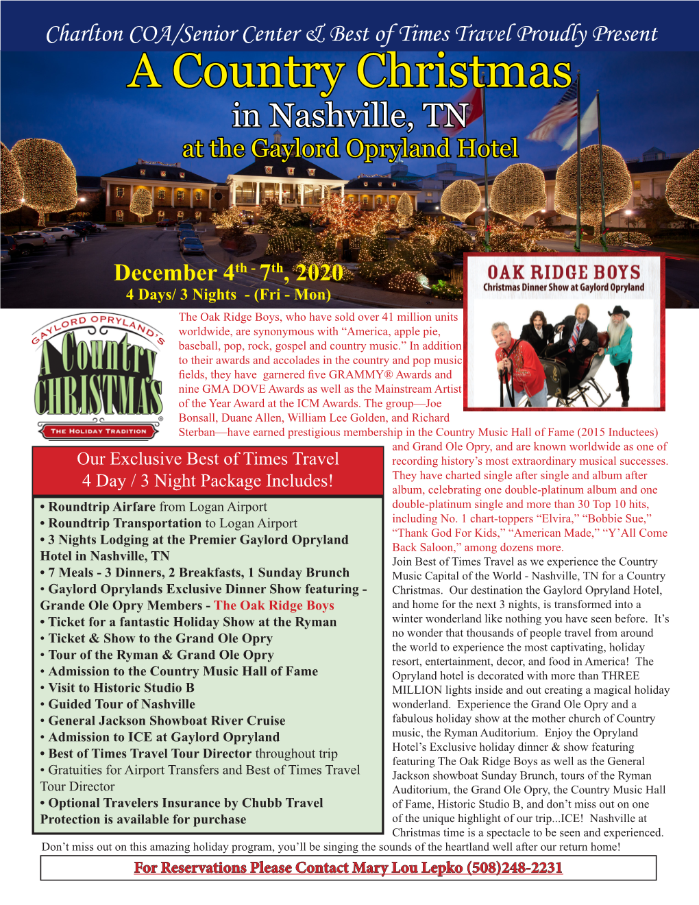 A Country Christmas in Nashville, TN at the Gaylord Opryland Hotel