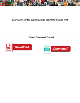 Monster Hunter Generations Ultimate Guide Pdf