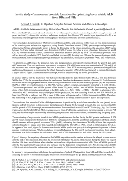 In-Situ Study of Ammonium Bromide Formation for Optimizing Boron Nitride ALD from Bbr3 and NH3