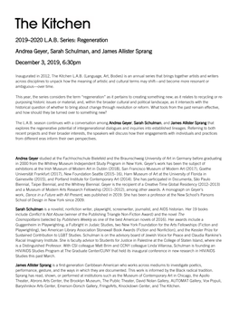 2019–2020 L.A.B. Series: Regeneration Andrea Geyer, Sarah