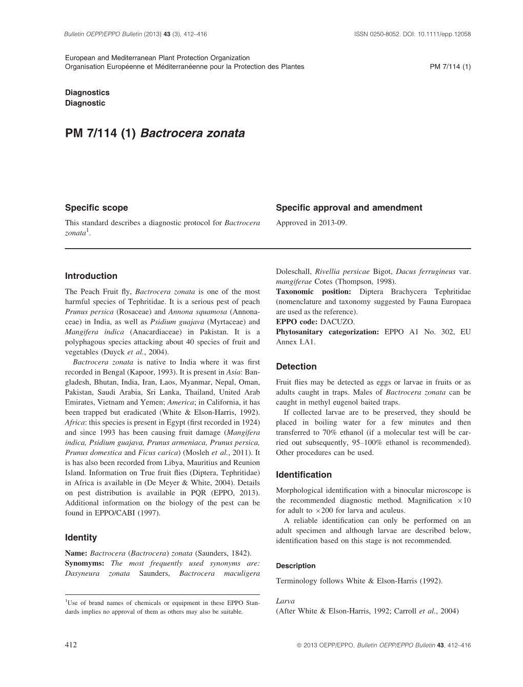 PM 7/114 (1) Bactrocera Zonata